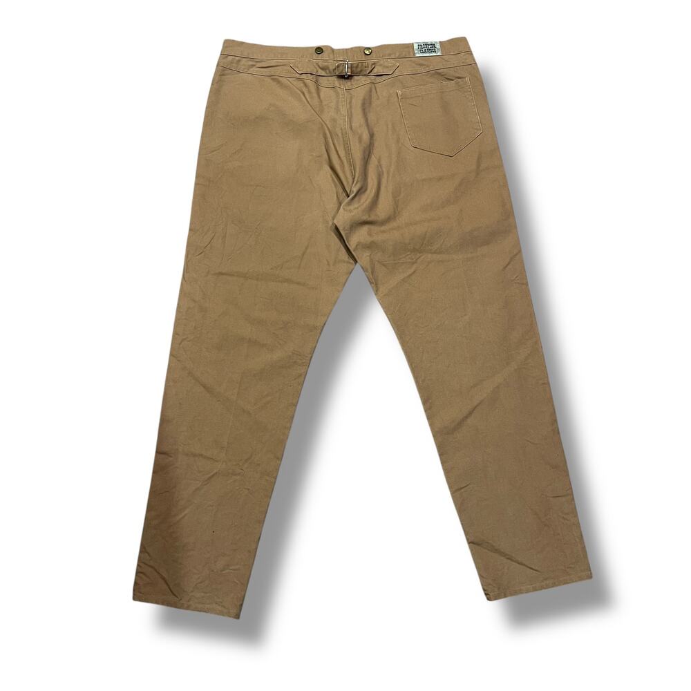 Frontier Classics Cowboy Pants Mens Size 46 Buckle Back Caramel Canvas Suspender